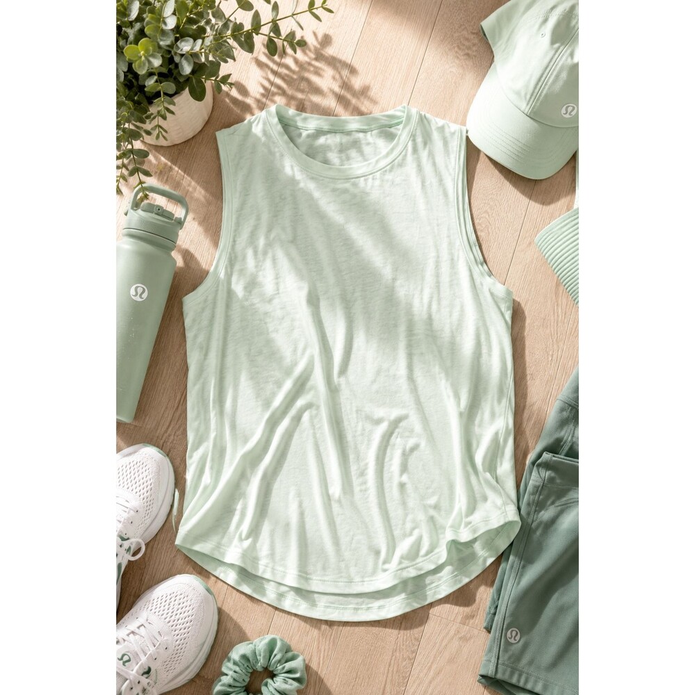 Lululemon Brunswick Muscle Tank Polar Ice Green Women's Size 6-8 Sleeveless Yoga